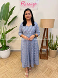 Florista Aline Kurti in Ikat - Ash mix Blue (4052A) - Ash mix Blue / XS