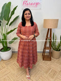 Florista Aline Kurti in Ikat - Dark Peach (4052B) - Dark Peach / XS
