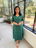 Florista Aline Kurti in Ikat - Green (3998A) - Green / XS
