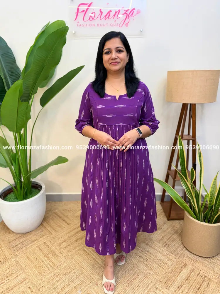 Florista Aline Kurti in Ikat - Violet(4052C) - Violet / XS