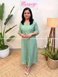 Florista Aline Kurti in Imported Crushed Fabric - Pastel Green (4094B) - Pastel Green / S