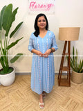Florista Aline Kurti in Mul-Chanderi - Light Blue (4044B) - Light Blue / XS