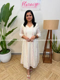 Florista Aline Kurti in Mul-Chanderi - Off-white (4044D) - OFF-WHITE / XS