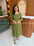Florista Aline Kurti In Mul-Chanderi - Olive Green(4118B) - OLIVE GREEN / XS