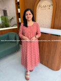 Florista Aline Kurti In Mul-Chanderi - Pastel Peach(4118A) - Pastel Peach / XS