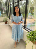 Florista Aline Kurti in Mul-Chiffon - Baby Blue (4067C) - Baby blue / S