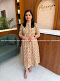 Florista Aline kurti in pure cotton kalamkari - Beige (4117D) - Beige / M