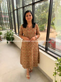 Florista Aline Kurti in Pure Cotton Kalamkari - Green (4114C) - Green / M