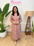 Florista Aline kurti in pure cotton kalamkari - Pinkish Chiku(4117F) - Pinkish Chiku / M