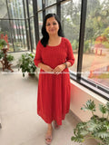 Florista Aline Kurti in Weaved Cotton - Brick Orange (4037BB)
