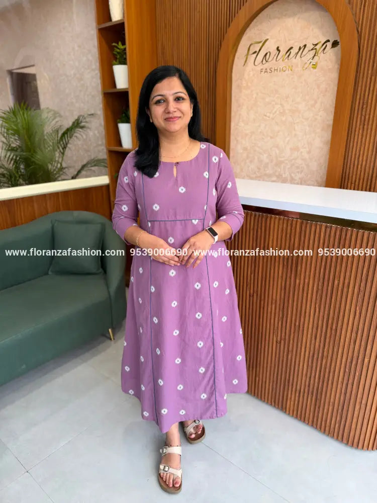 Florista Aline Kurti in Weaved Cotton - Lavender (4119B) - LAVENDER / M