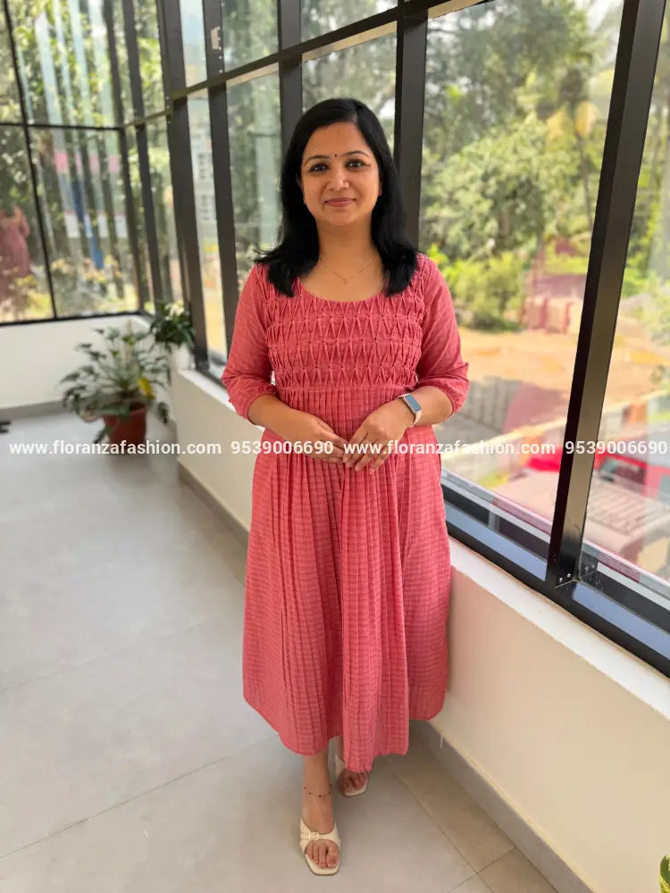 Florista Aline Kurti in Weaved Cotton - Salmon Pink (4037C) - Salmon Pink / S