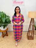 Florista Co-ord set in Madras Check - Multi Colour (4004) - Multi Colour / S