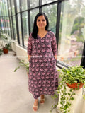 Florista Co-ord set in Printed Georgette - Greyish Black n Pink mix Maroon (3753) - Greyish Black / S