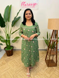 Florista Designer Kurti In Mul-Chanderi - Pastel Green (4025B) - Pastel Green / S