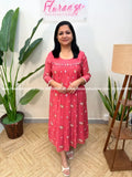 Florista Designer Kurti In Mul-Chanderi - Pinkish Peach (4025C) - Pinkish Peach / S