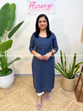 Florista Kurti in Cotton - Navy Blue(4086A) - navy blue / M
