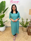Florista Kurti in Cotton - Pastel Turquoise Green(4086D) - Turquoise Green / M