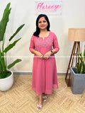 Florista Kurti in Fox Georgette - 3664 - Peachish Pink / S