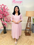 Florista Kurti In Imported Cotton - Pastel Pink (3833) - pastel pink / S