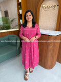 Florista Kurti in Mul Chanderi - Mauve Pink(4143B) - mauve pink / S
