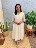 Florista Kurti In Mul-Chanderi -Off-white(3902AA) - Off-White / XS