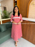Florista Kurti in Mul Chanderi - Pastel Peach (4136B) - Pastel Peach / S