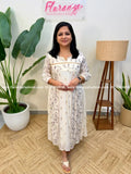Florista Kurti In Mul-Chanderi with embroidery - Lavender (3835D) - LAVENDER / XS