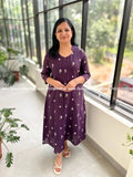 Florista Kurti In Poly Linen-Grape Purple (3859) - Grape Purple / S
