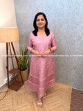 Florista Kurti in Premium Tissue Silk - Lilac mix Champagne Pink (3981A) - LILAC / XS