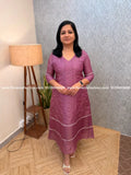 Florista Kurti in Premium Tissue Silk - Onion Pink mix Purple (3981B) - Onion Pink / XS