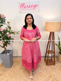Florista Kurti in Pure Cotton Hakoba - Dark Pink (3973B) - Dark Pink / XS