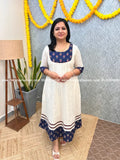 Florista Onam Special Kurti in Hakoba - Off-White (3896) - OFF-WHITE / XS