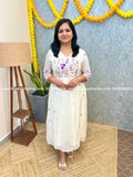 Florista Onam special Kurti In Mul-Chanderi - Off-White(3872A) - Off-White / S