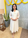 Florista Onam Special Kurti In Mul- Chanderi-Off White(3923) - Off-White / S