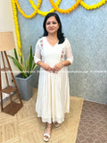 Florista Onam Special Kurti in Mul-Chanderi-Off-White(3930) - OFF-WHITE / S
