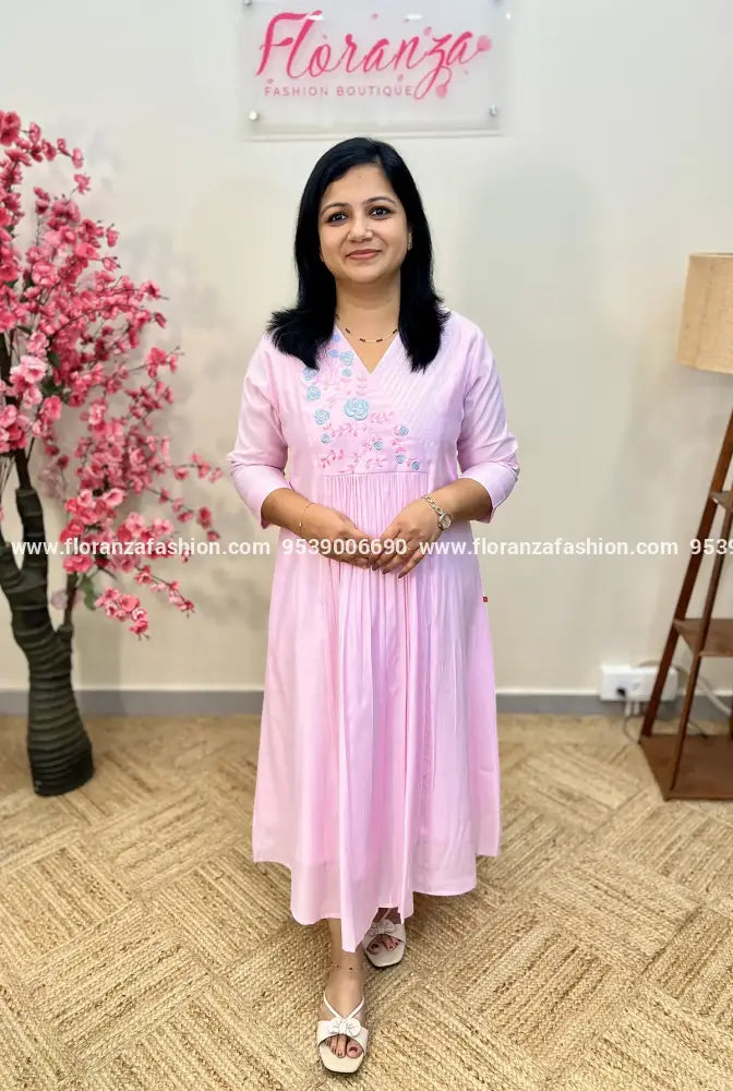 Kurti In Roman Silk - 3781 - S / BABY PINK