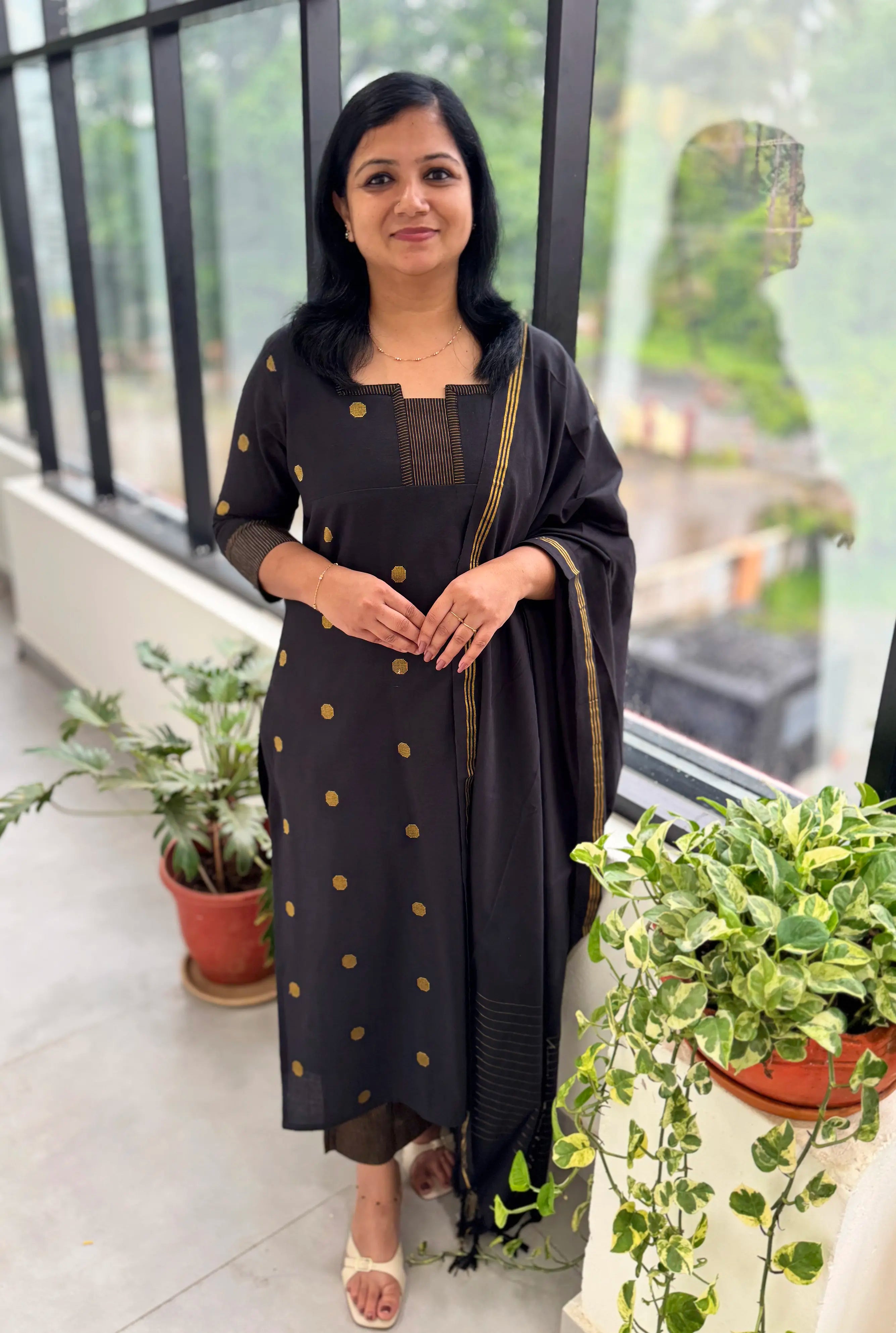 Florista 3 Piece Set in Weaved Cotton - Black (3750)