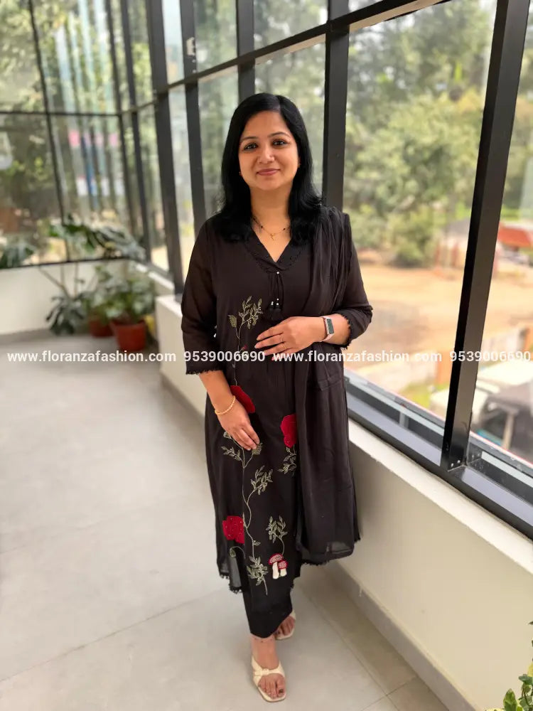 Mul Cotton 3 Piece Set - Black (3995) - Black / M