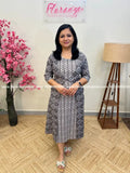 Offer Sale - Branded Kurti in Printed Cotton - Dusty Brown(3752C) - Dusty Brown / S