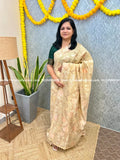 Onam Special Saree in Semi Silk - Chiku (3936) - CHIKU