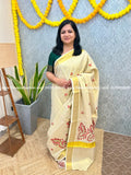 Onam Special Saree in Tissue - Off-white (3936) - OFF-WHITE