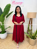Party Wear 3 Piece Set in Fox Georgette - Chilly red (4126B) - Chilly Red / M