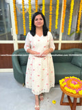 Pre-Book: Florista Onam Special Kurti in Kora Cotton -(3815A) - OFF-WHITE / XS