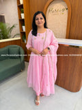 Premium 3 Piece Set in Cotton Kota - Baby Pink(4122A) - BABY PINK / L