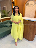 Premium 3 Piece Set in Cotton Kota - Light Yellow(4132C) - Light Yellow / L