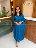 Premium 3 Piece Set In Mul-Chanderi - Teal Blue(4113B) - TEAL BLUE / M