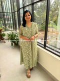 Premium 3 Piece Set in Mul-Chiffon - Light pastel green (4124) - Pastel Green / L