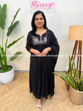 Premium Party wear 3 Piece Set In Mul-Chanderi - Black (4092C) - Black / M