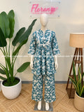 Short Co-ord set in Cotton - Sage Blue (1005) - Sage Blue / L